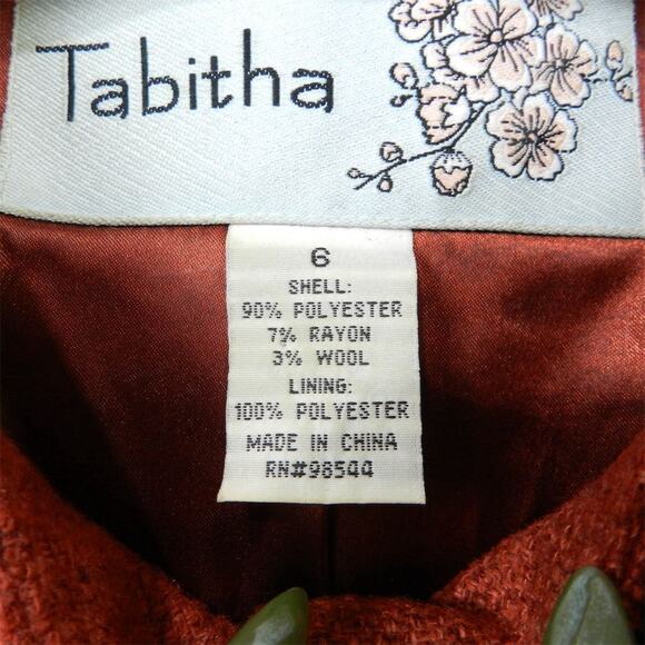 Anthropologie Tabitha Blustery Days Vest Size 6 Rust Orange Tweed Belted Jacket - Picture 10 of 15